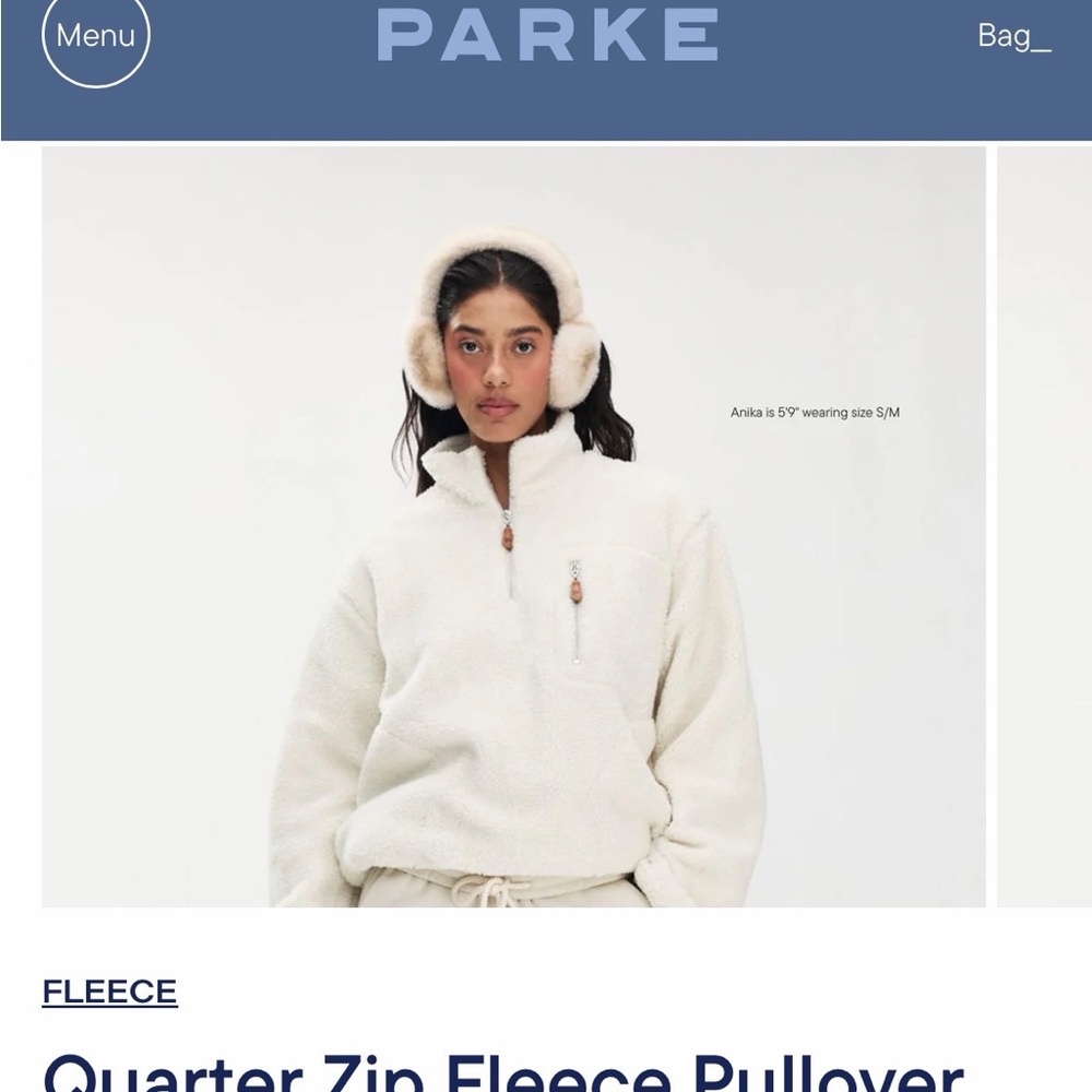 NWT Parke Quarter Zip Fleece S/M Oat